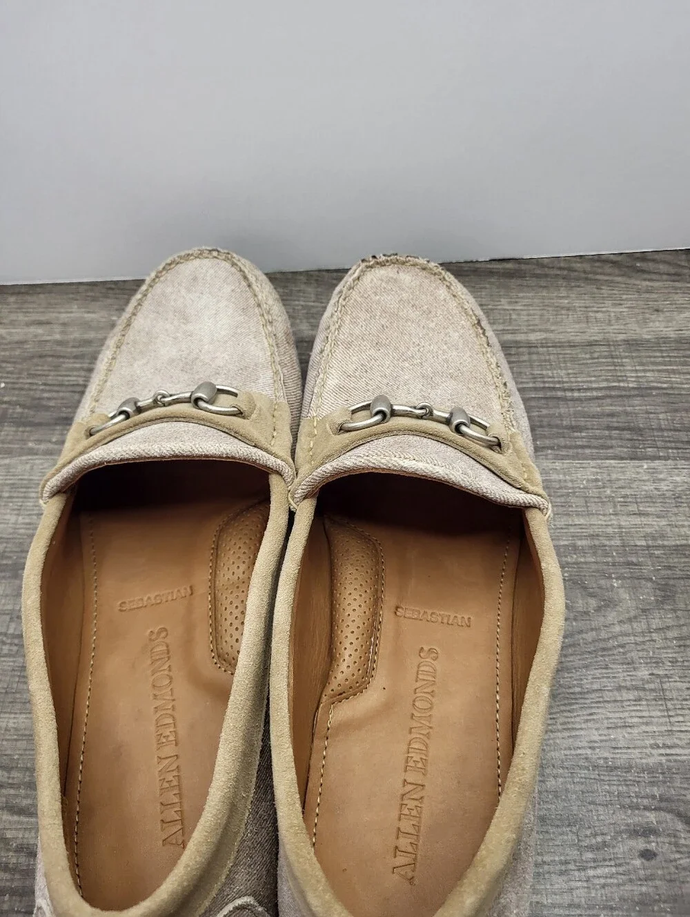 Allen Edmonds Sebastian Bit Driving Loafers Shoe Mens Size 13 D Bone New